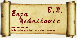 Baja Mihailović vizit kartica